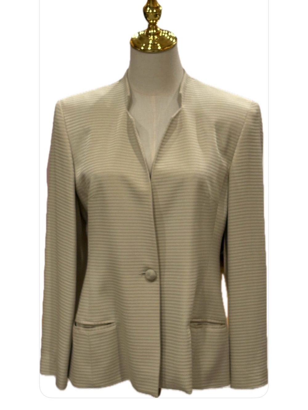 Worth 100% Silk One Button Front, Fully Lined, Light Gold Blazer 8